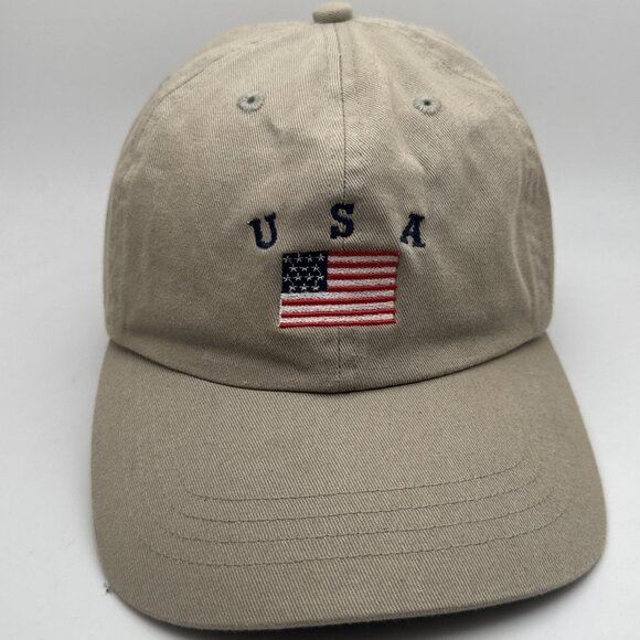 American Flag Hat Cap USA Embroidered Soft Washed Baseball Strapback Adjustable - Picture 1 of 5